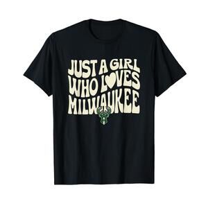 Nba Just A Girl Who Loves Milwaukee Bucks  Wave T-Shirt
